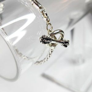 Silvertone T-Bar Closure Bracelet 45015-045